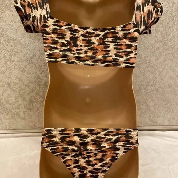 SHEIN Leopard Print Bikini - Brown and Black - Picture 10 of 16